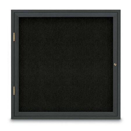 United Visual Products Sliding Door Indoor Enclosed Corkboard, 7 UV9028ACS-SATIN-KEYLIME
